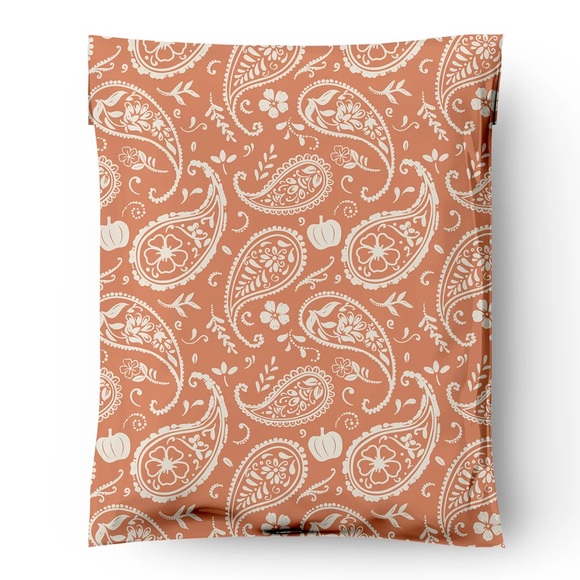 Orange Pumpkin Paisley Poly Mailer’s 10x13 Pack of 25 - Picture 5 of 8